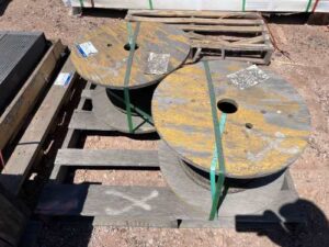Pallet Containing 2x Reels of Steel Rope