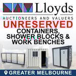 Unreserved Containers, Shower Blocks & Work Benches