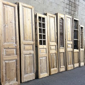 A Collection of French Provincial Entrance Doors, Windows & Iron Panels