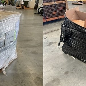 Pallet Of 4x Drums Of Lincoln Flux & Pallet Of Covid-19 Rapid Tests